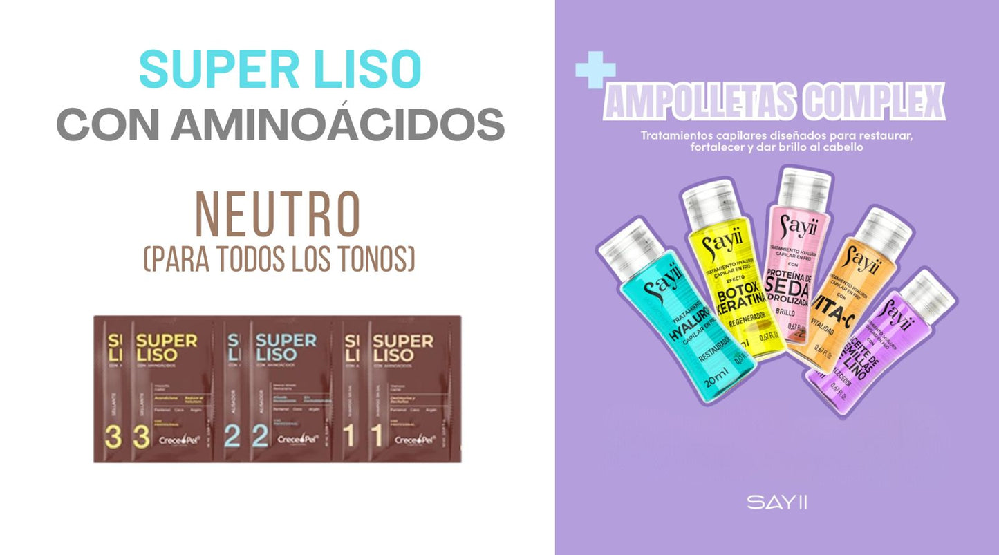 COMBO Super Liso + Coctel Ampolletas Hyaluron Complex